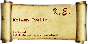 Kolman Evelin névjegykártya